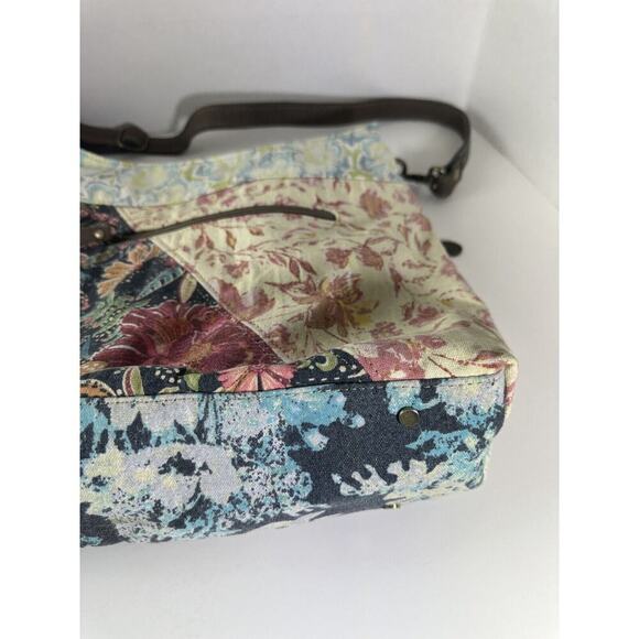 Myra Le Fleur Bel Shoulder Bag Floral Canvas & Leather Purse Mixed Print - Picture 10 of 12